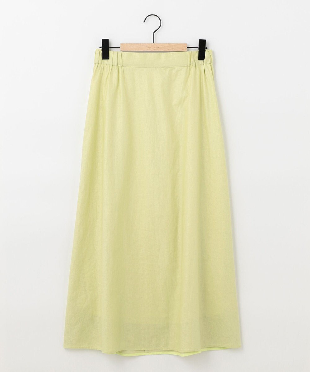 SHARE PARK LADIES 【洗える】リネンレーヨンコーティングウォッシュスカート 