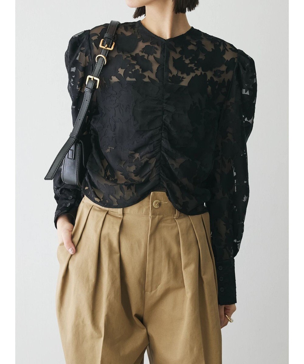 Green Parks AnriettMusee 花柄オパールシャーリングブラウス 