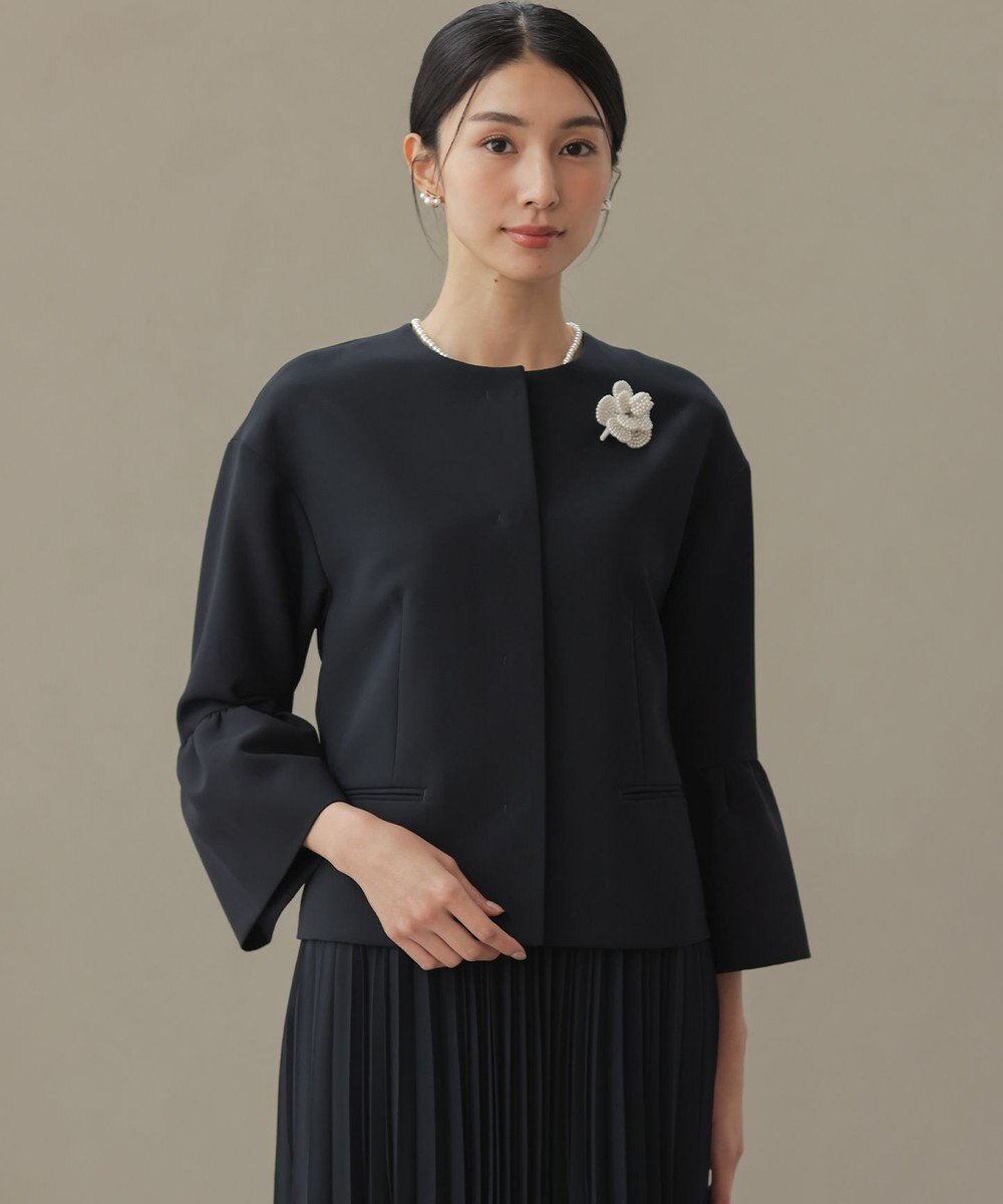 組曲 S 【KUMIKYOKU NAVY】コンフォータブルドレープ フレアスリーブジャケット 