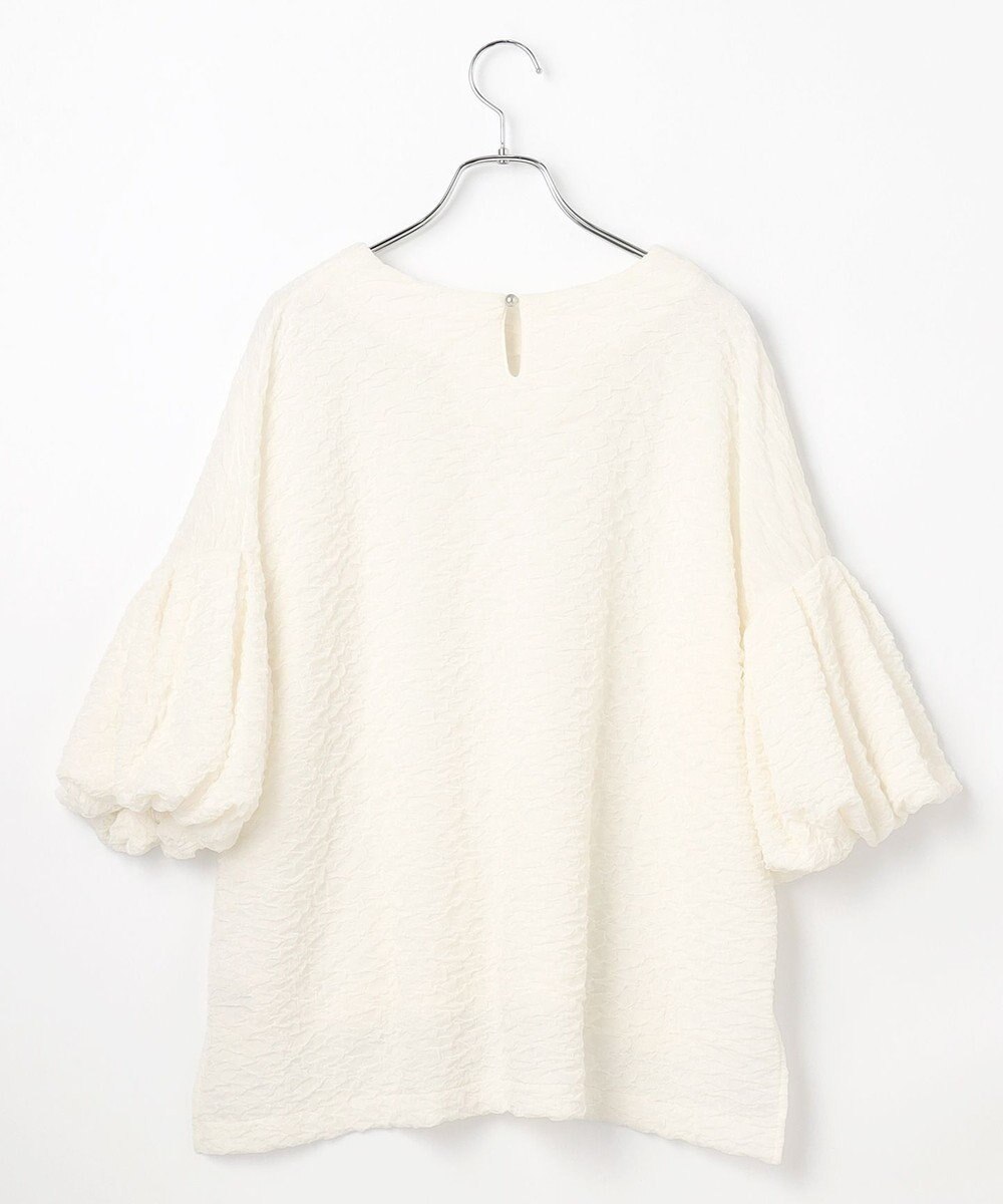 #Newans 【金子綾さんインスタライブご紹介アイテム】【洗える/セットアップ可能】ふくれジャガード パフスリーブブラウス 