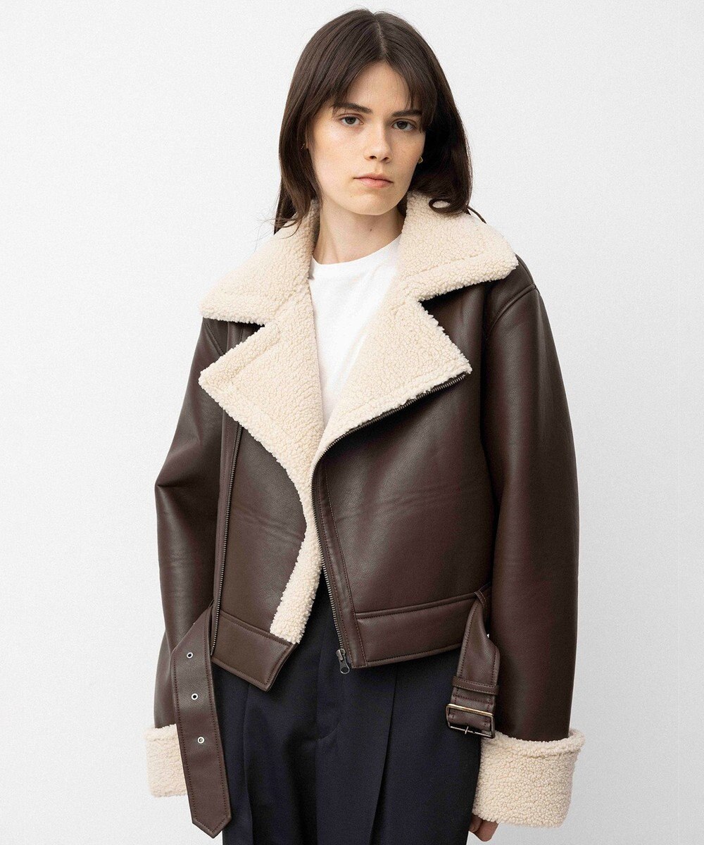 NAVE 【Nave】ヴィーガンムートン ライダースジャケット 