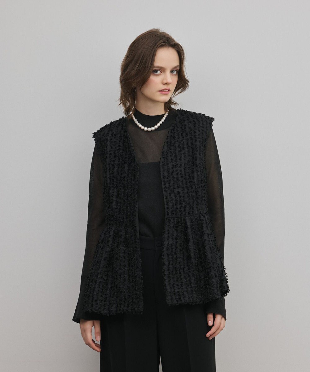 GRACE CONTINENTAL カットジャガードペプラムジレ 