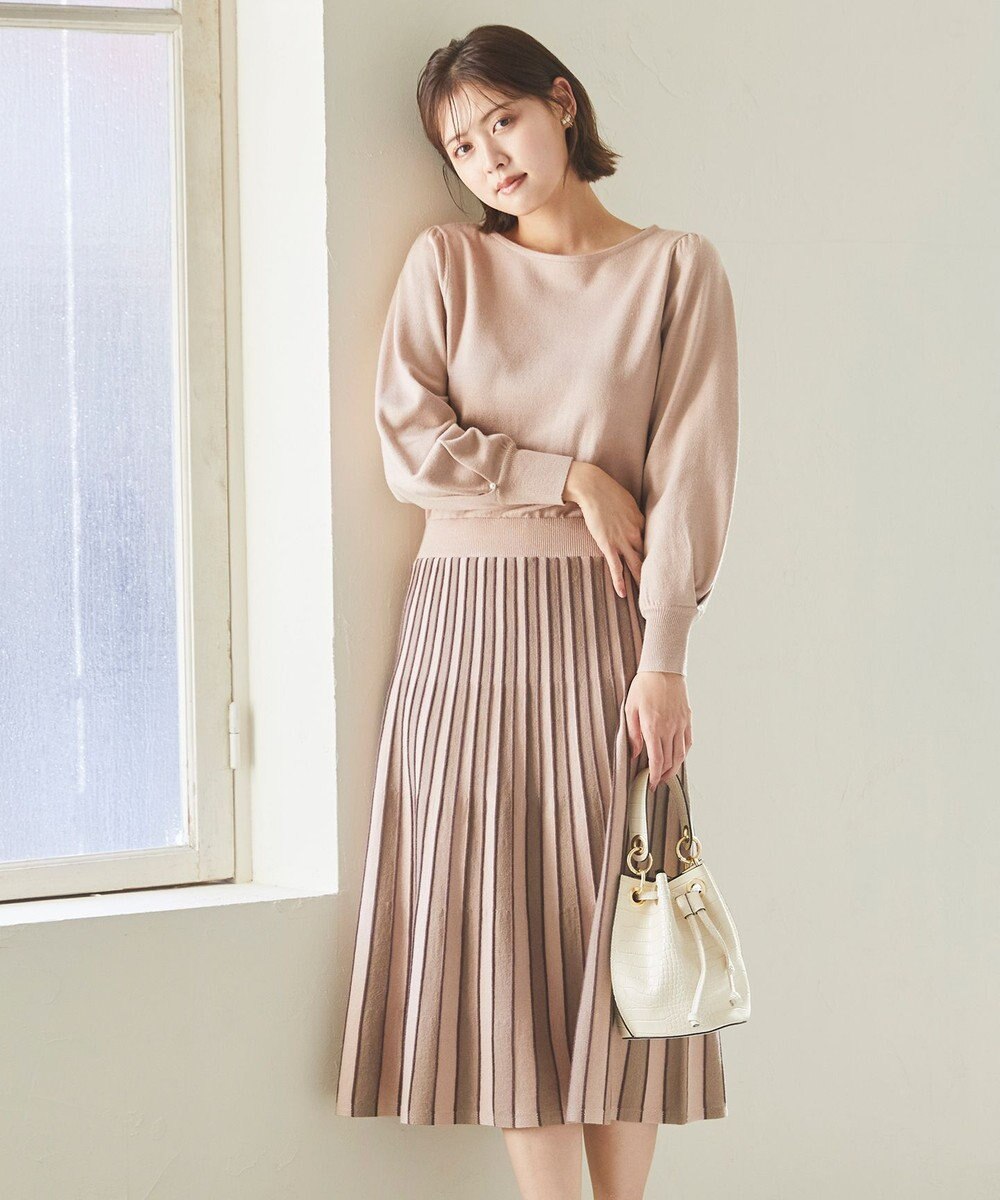 WEB限定カラーあり】プリーツコンビニット ワンピース / Feroux  