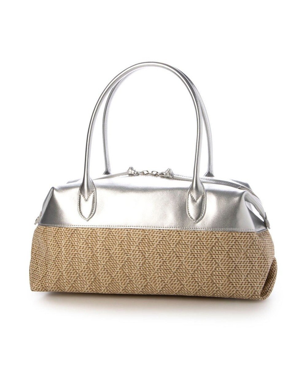 UNBILLION ペルケ perche / 雑材風×牛革付属横長ボストン 