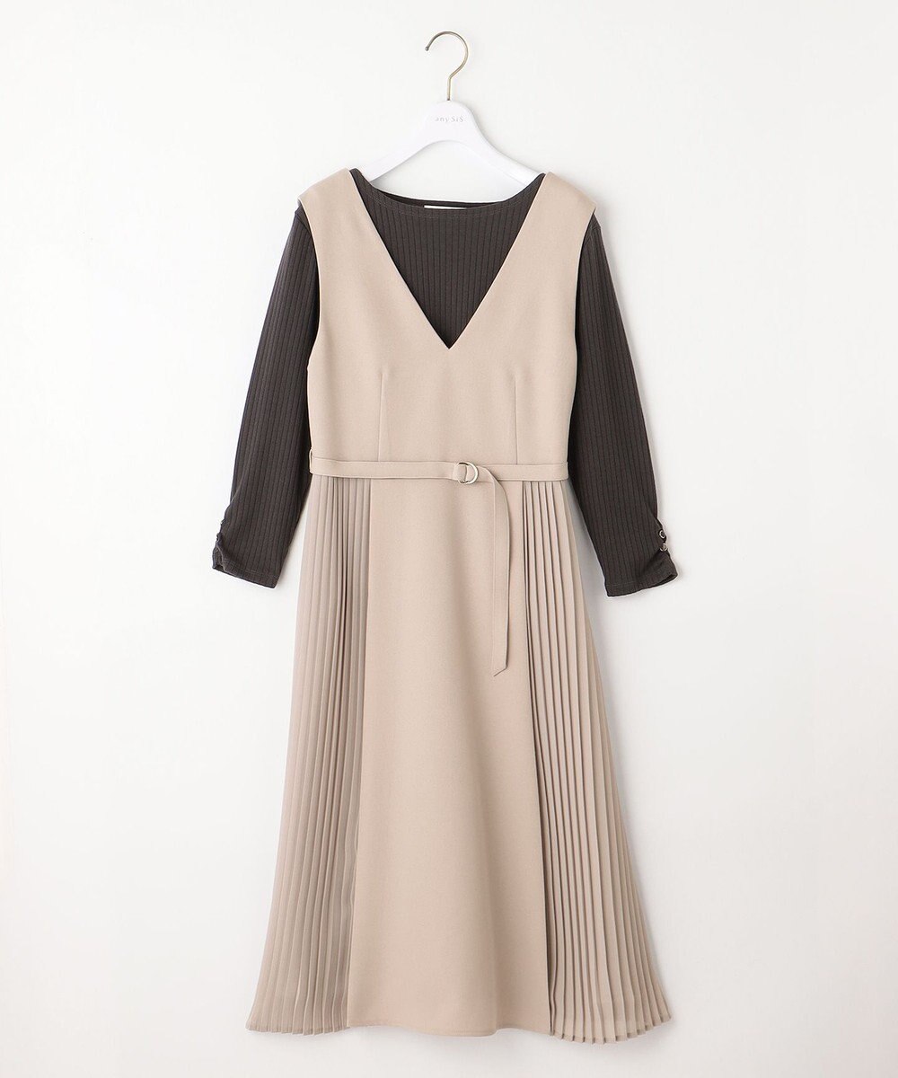 ANY SIS 【美人百花10月号掲載】カットソー×プリーツコンビ ジャンドレ 