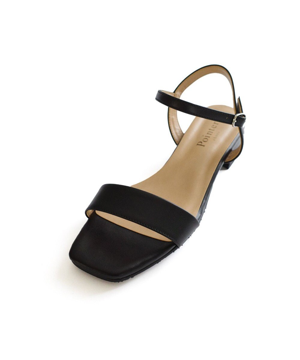 Pointer 日本製 本革スクエアトゥサンダル 