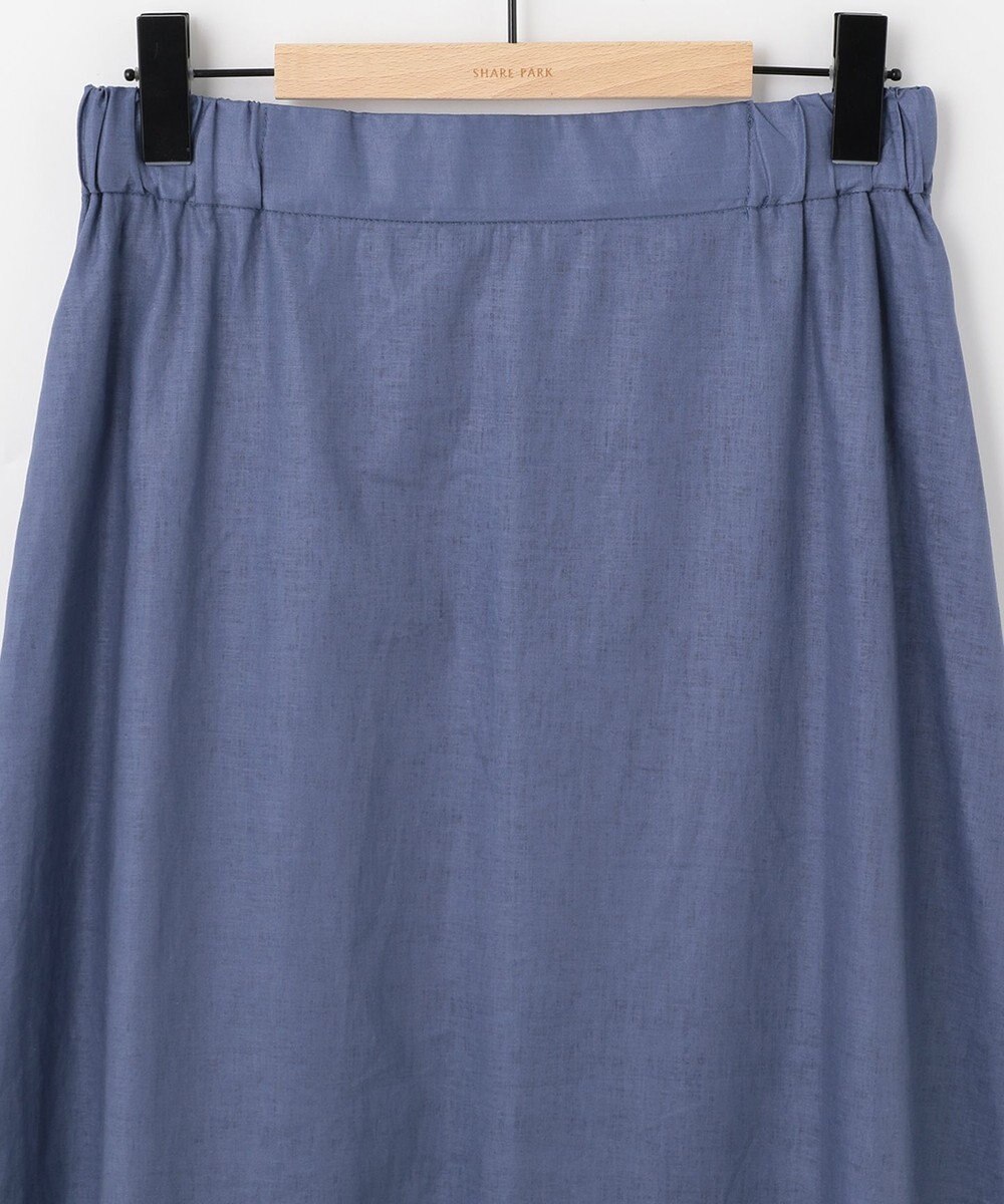 SHARE PARK LADIES 【洗える】リネンレーヨンコーティングウォッシュスカート 