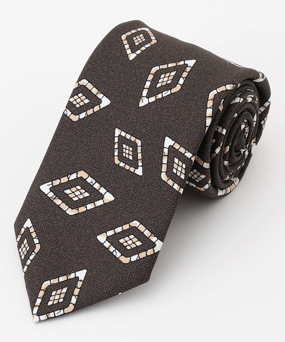 JOSEPH ABBOUD 【イタリア素材・日本縫製】ランダムスクエアプリント ネクタイ 