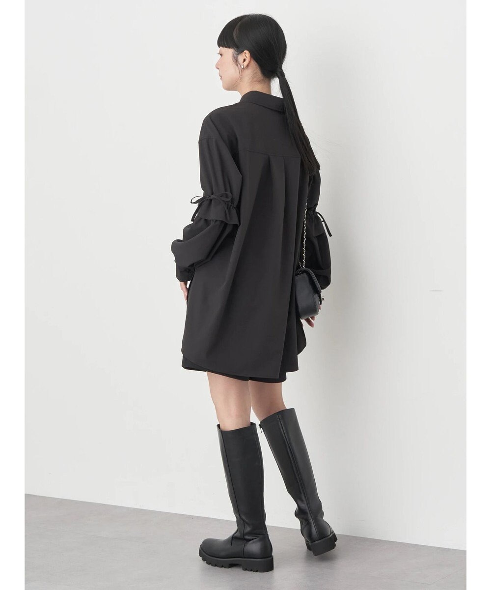 earth music&ecology ギャザースリーブシャツ 