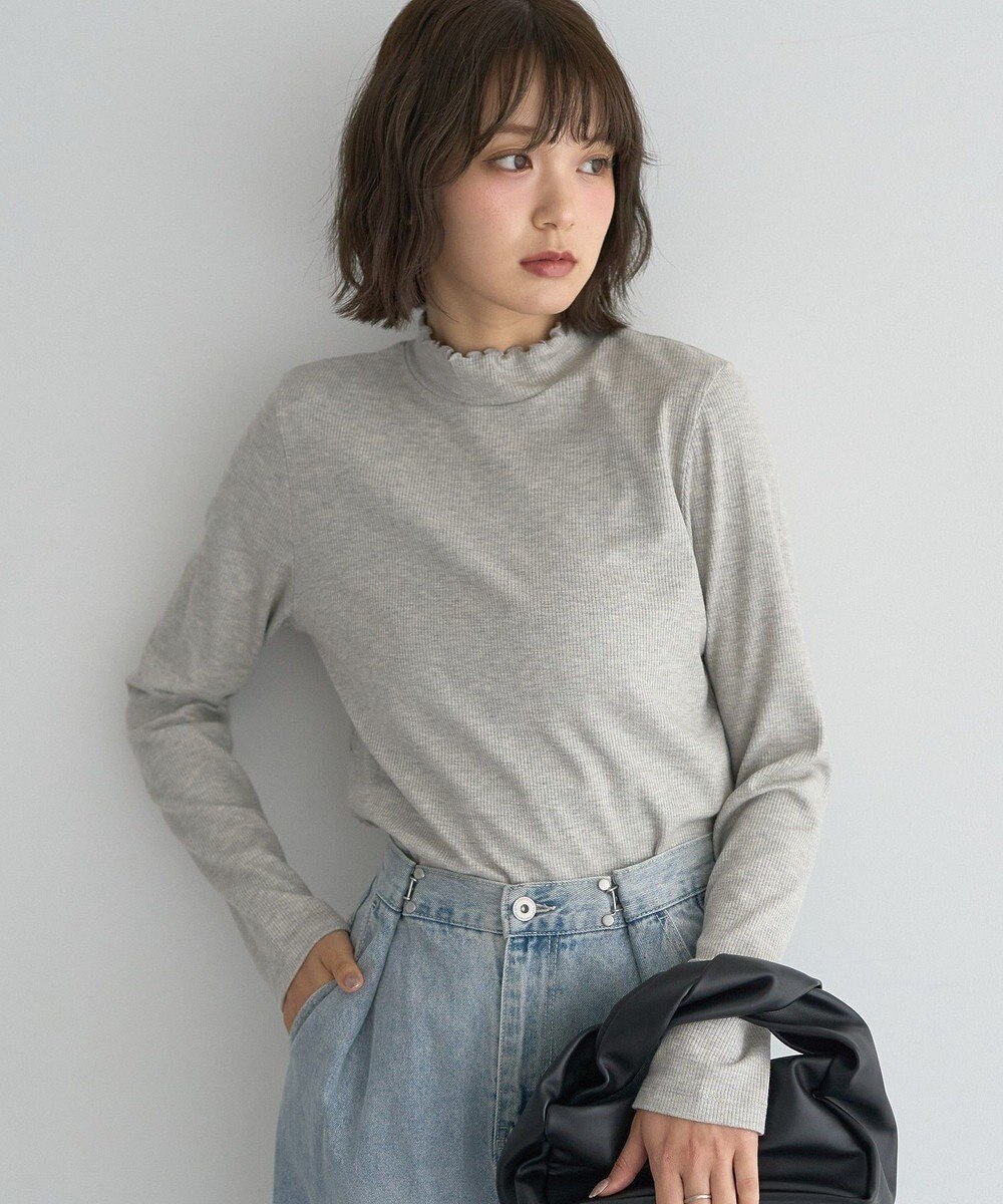 earth music&ecology ラメテレコハイネックプルオーバー 