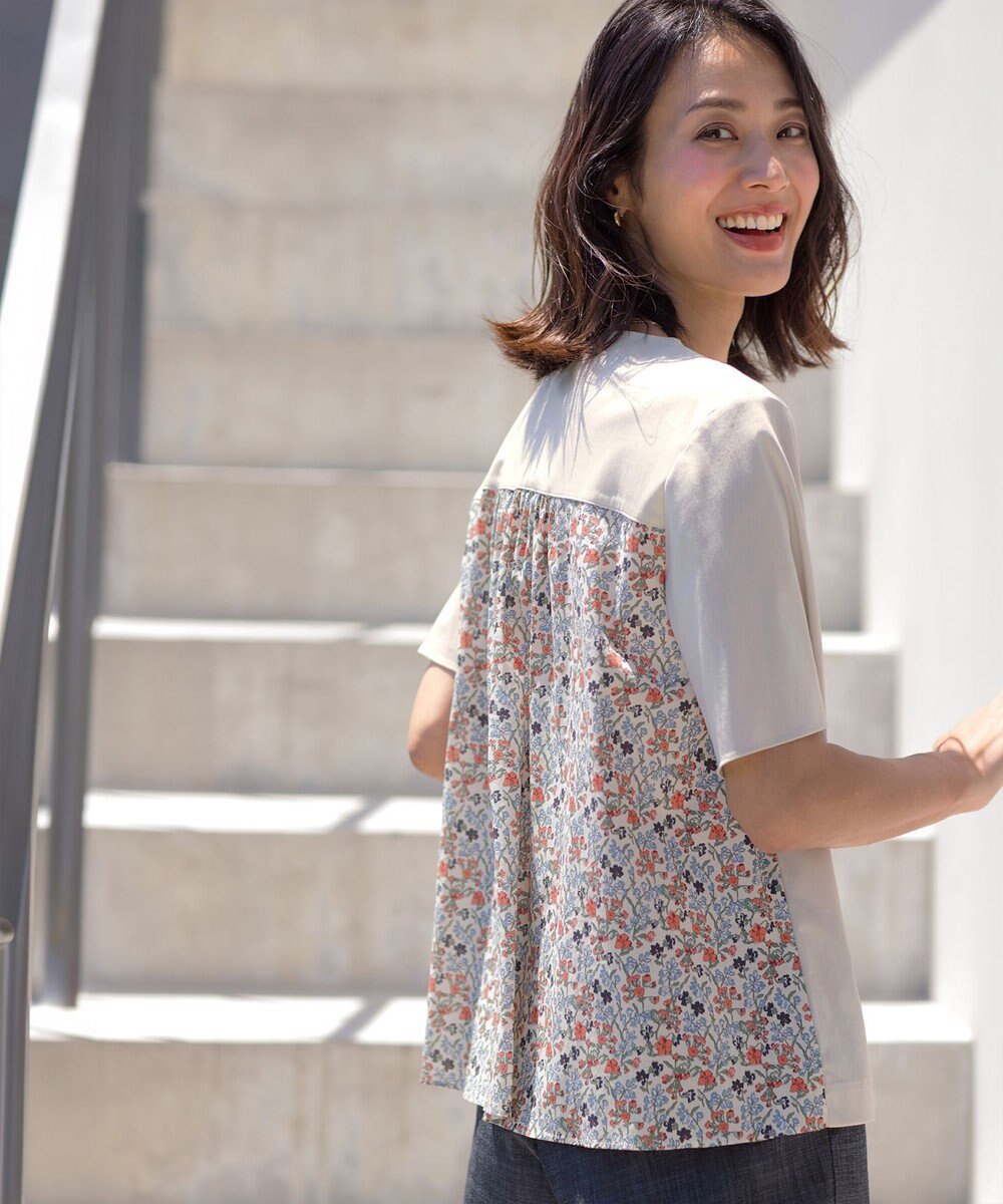 J.PRESS LADIES ソフトシャンブレー ストレートパンツ 