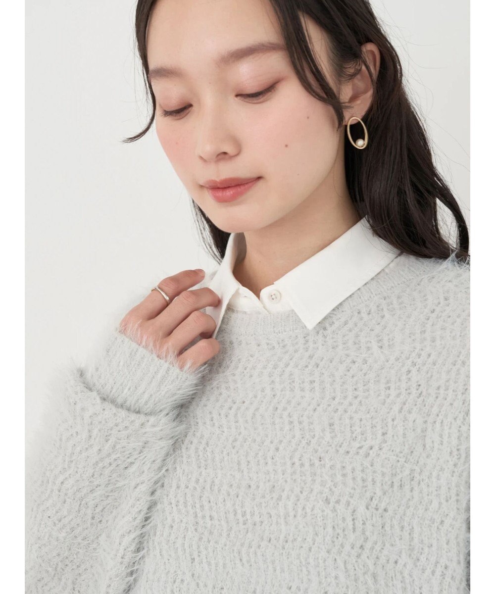 earth music&ecology ゆるモヘアライクレースニット 