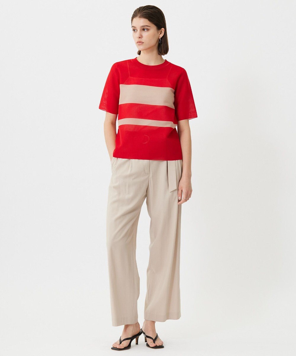 ICB 【接触冷感・UVカット・洗える】 T/Rドライリネン ワイドストレートパンツ 