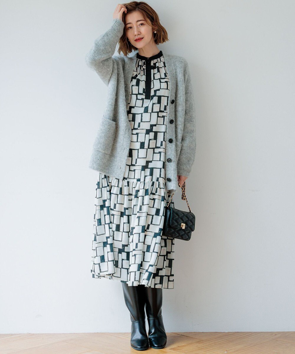 23区 【Oggi11月号掲載】ブラッシュドアルパカ ニットカーディガン 