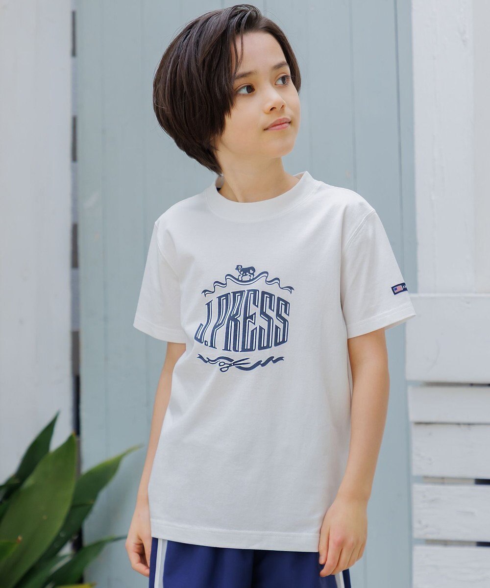J.PRESS KIDS 【140-170cm】 50/2天竺ロゴＴシャツ 