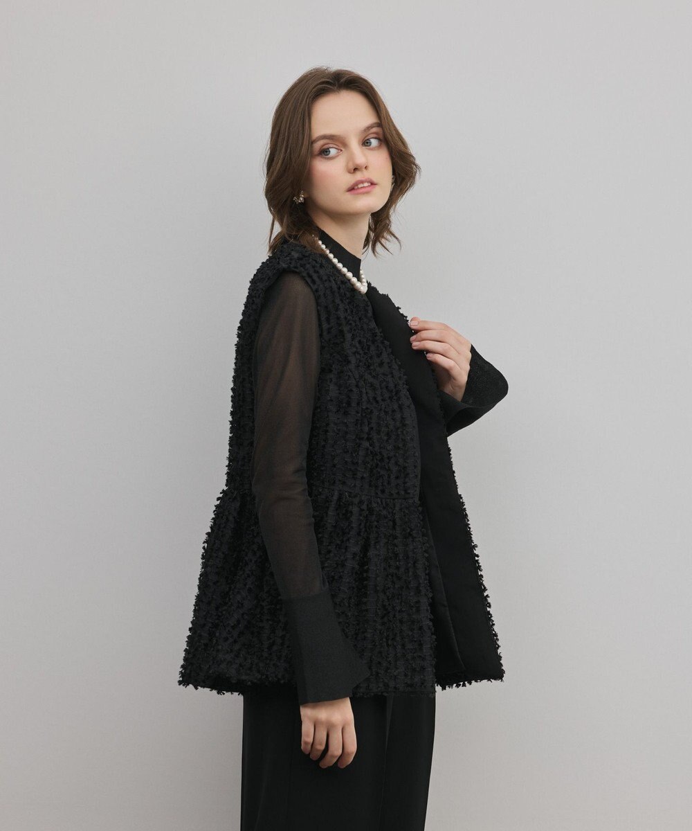 GRACE CONTINENTAL カットジャガードペプラムジレ 