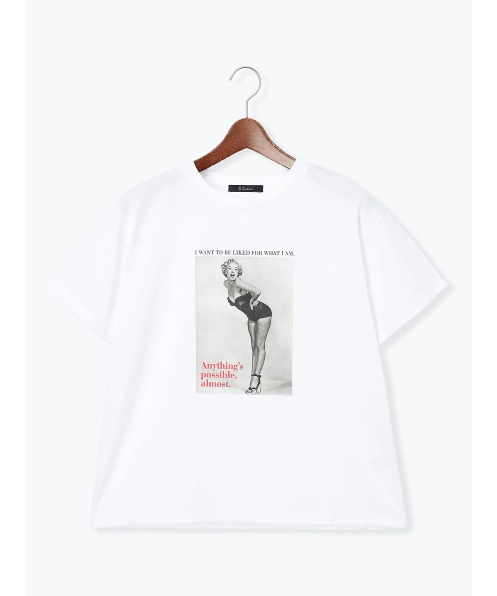 Te chichi マリリンモンローモノクロフォトTシャツ 