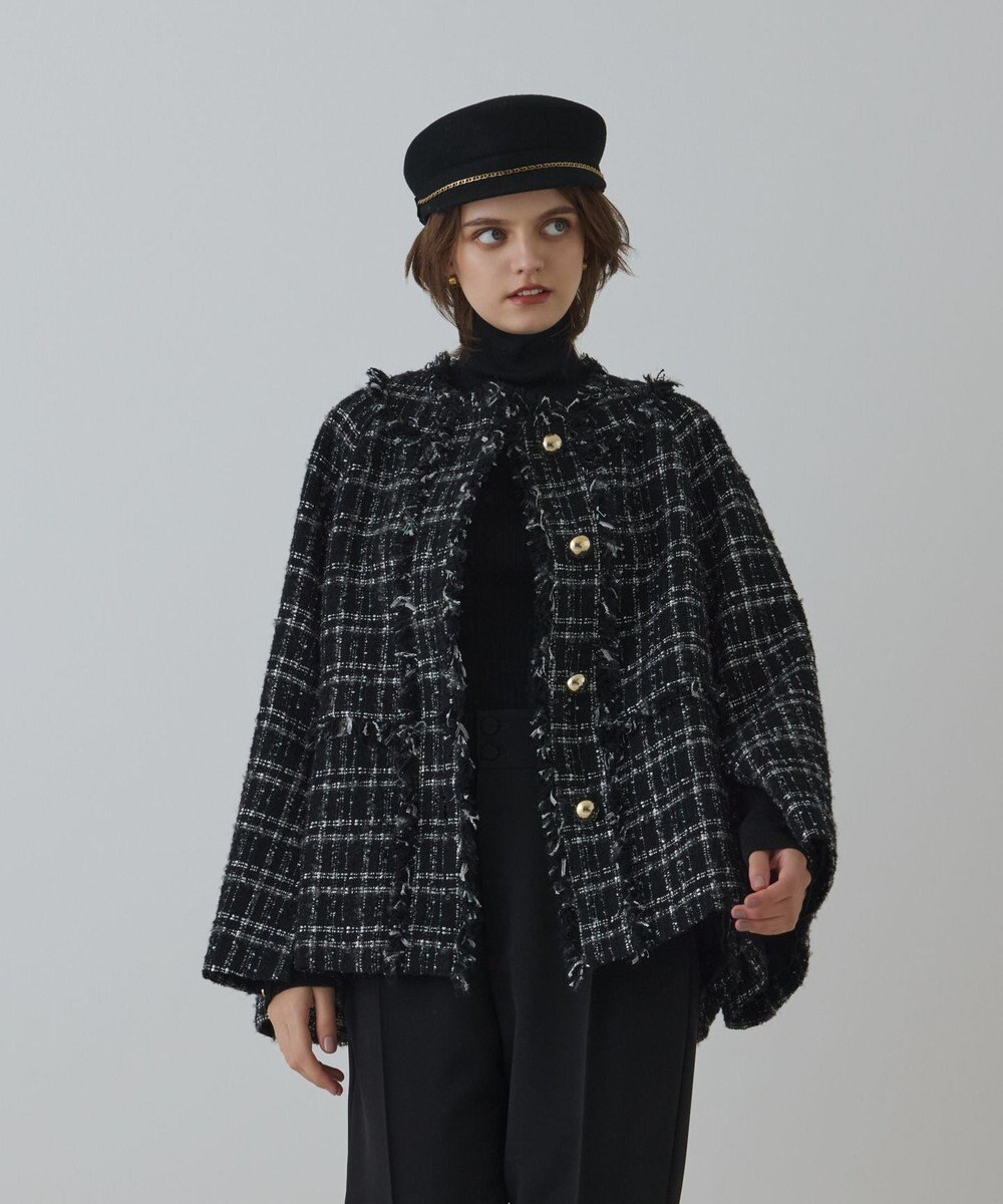 GRACE CONTINENTAL フレアスリーブツイードジャケット 