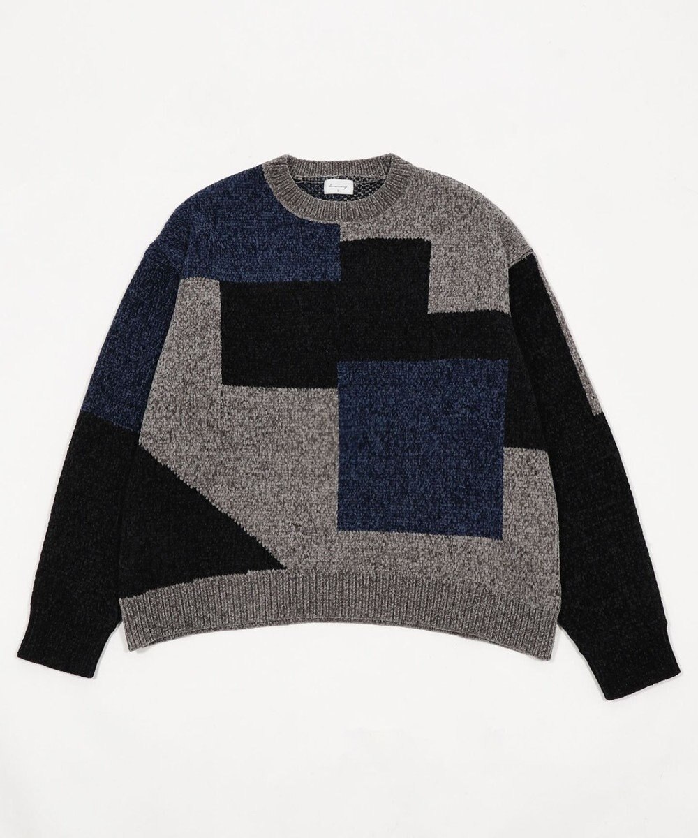 WEGO 【ユニセックス着用ITEM】ベロアモールカラーブロックプルオーバー 