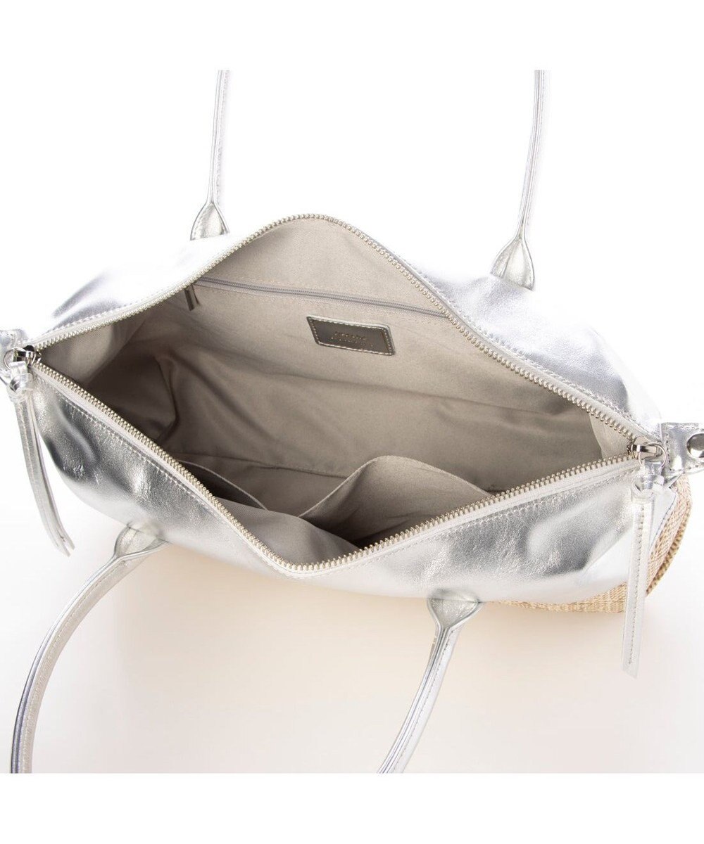 UNBILLION ペルケ perche / 雑材風×牛革付属横長ボストン 