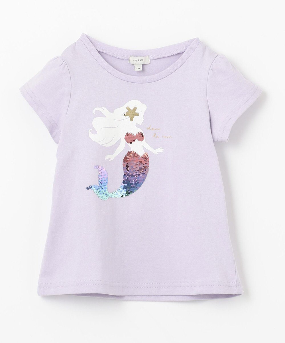 ANY KIDS 接触冷感スパンコールTシャツ 