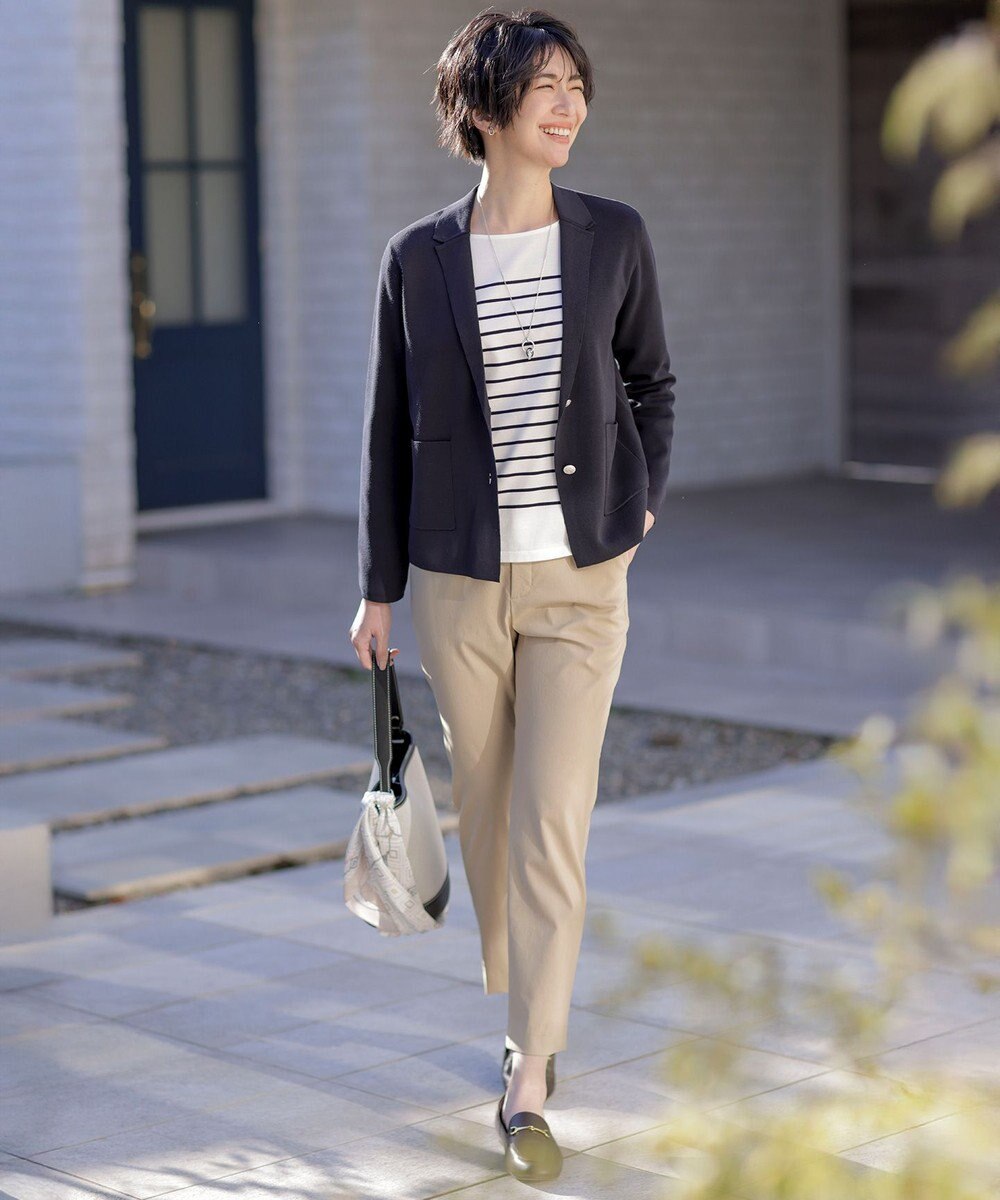 J.PRESS LADIES 【洗える】Cotton Acetate ニット ジャケット 