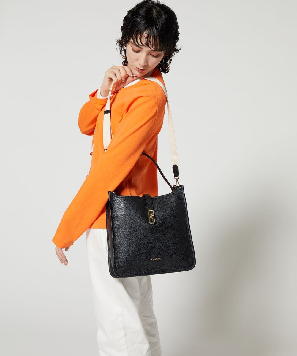 LA BAGAGERIE スクエアレザー2WAYショルダーバッグ 