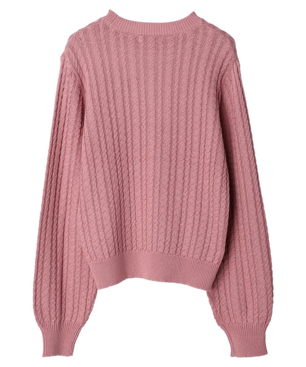 earth music&ecology 刺繍入りケーブルニットプルオーバー 