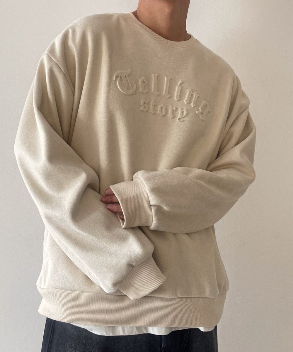 WEGO フェイクスウェードロゴプルオーバー 