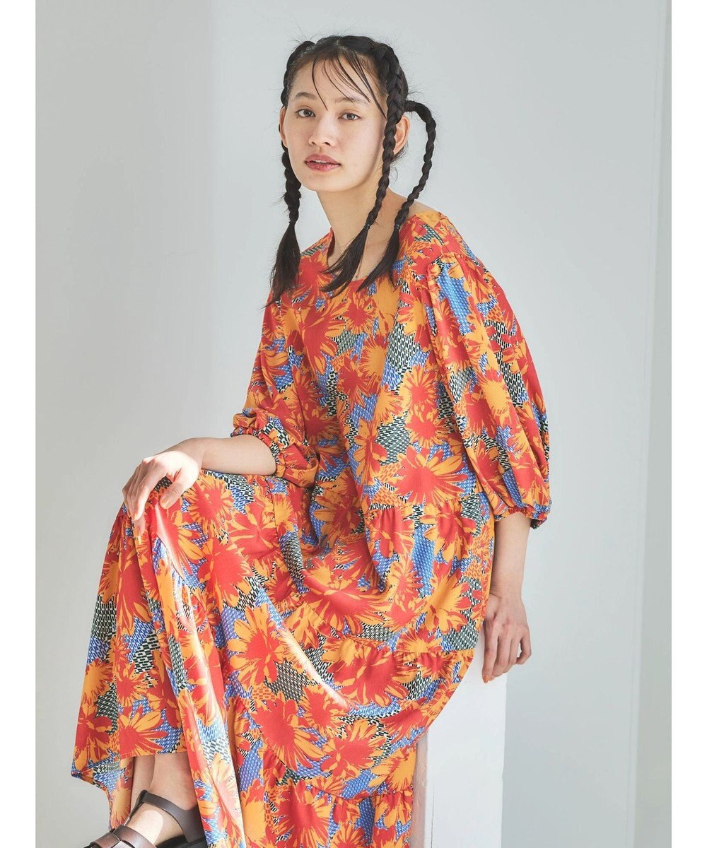 Green Parks ■ＥＳＣＡＲ　フラワーＭＩＸｐｔティアードワンピース 