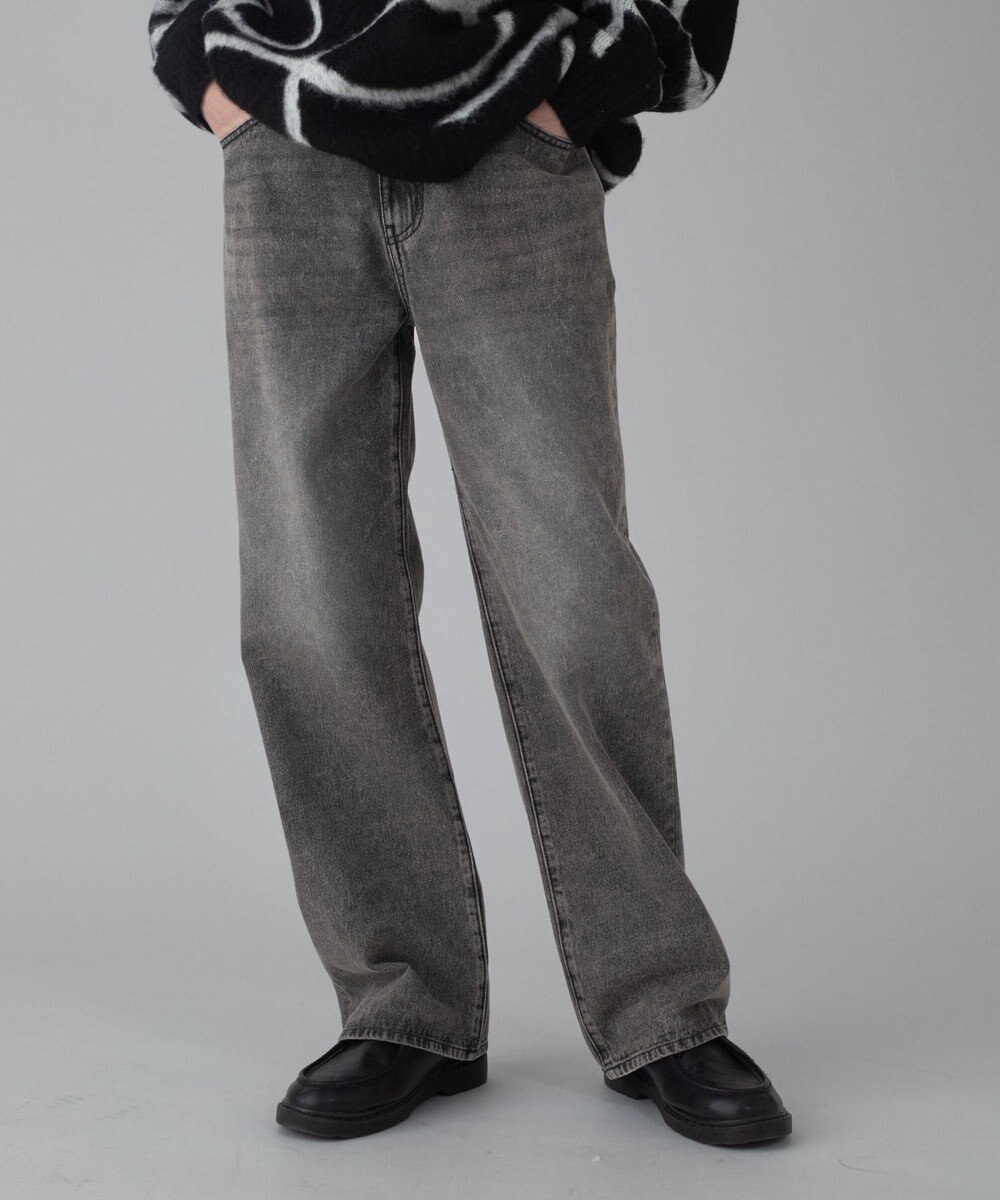 WEGO 【ユニセックス着用ITEM/ウエスト調整可】ストレートデニムパンツ 