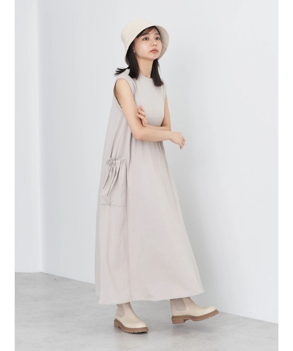 earth music&ecology ギャザーポケットノースリーブワンピース 