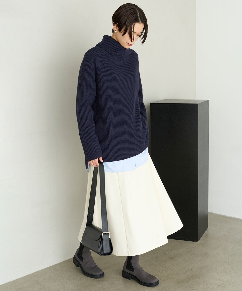 UNFILO あぜ編みオフタートルニット 