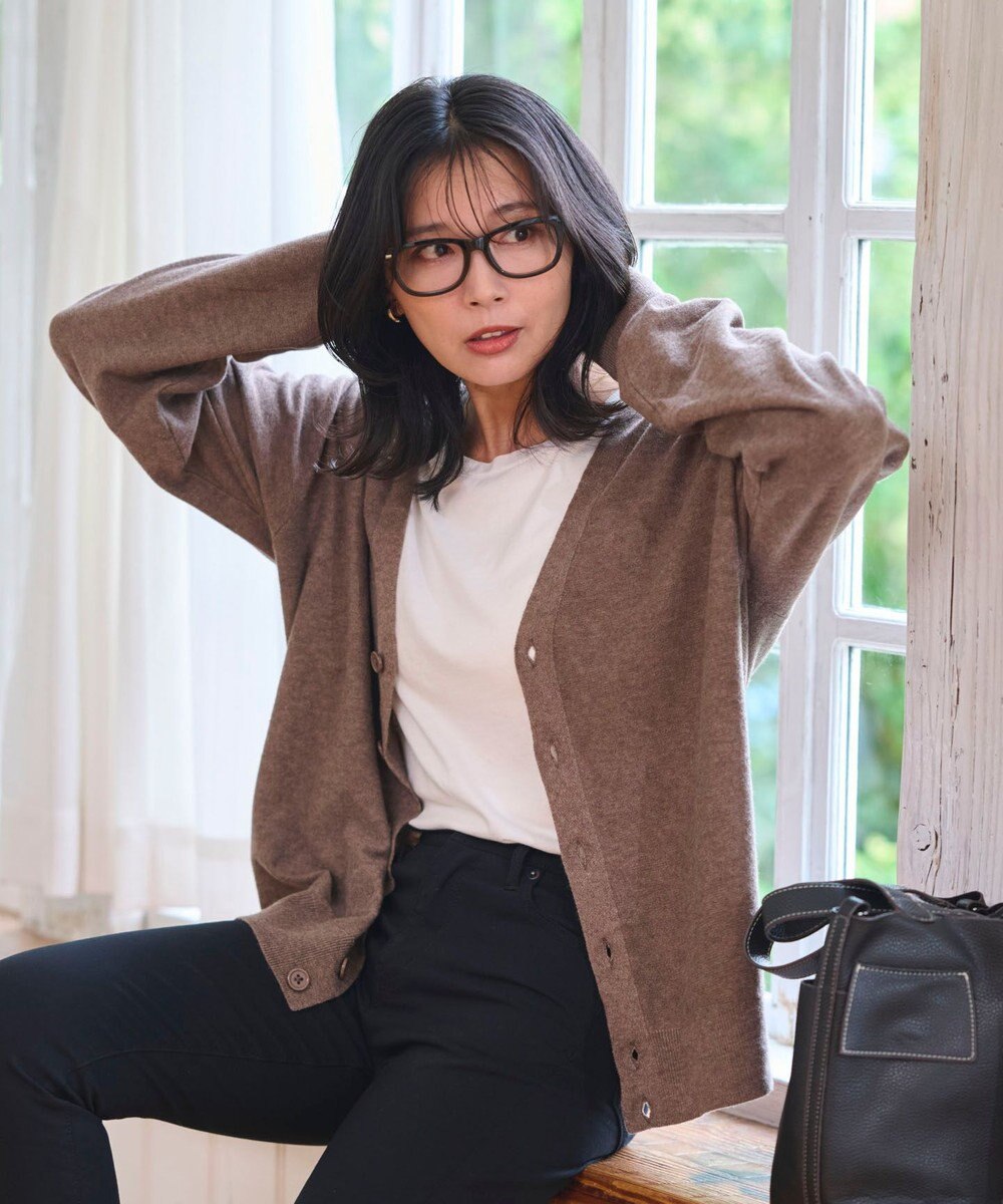 WEGO 【WEB限定/2025年秋冬新作//洗濯可/MLサイズ展開/ユニセックス着用ITEM】ドロップショルダーカーディガン 