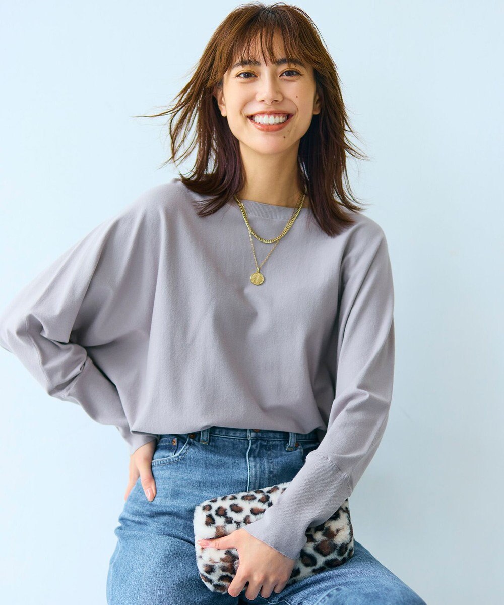 23区 【洗える/ご好評につきカラー追加】ヴィスコースストレッチ ドルマン ニット 