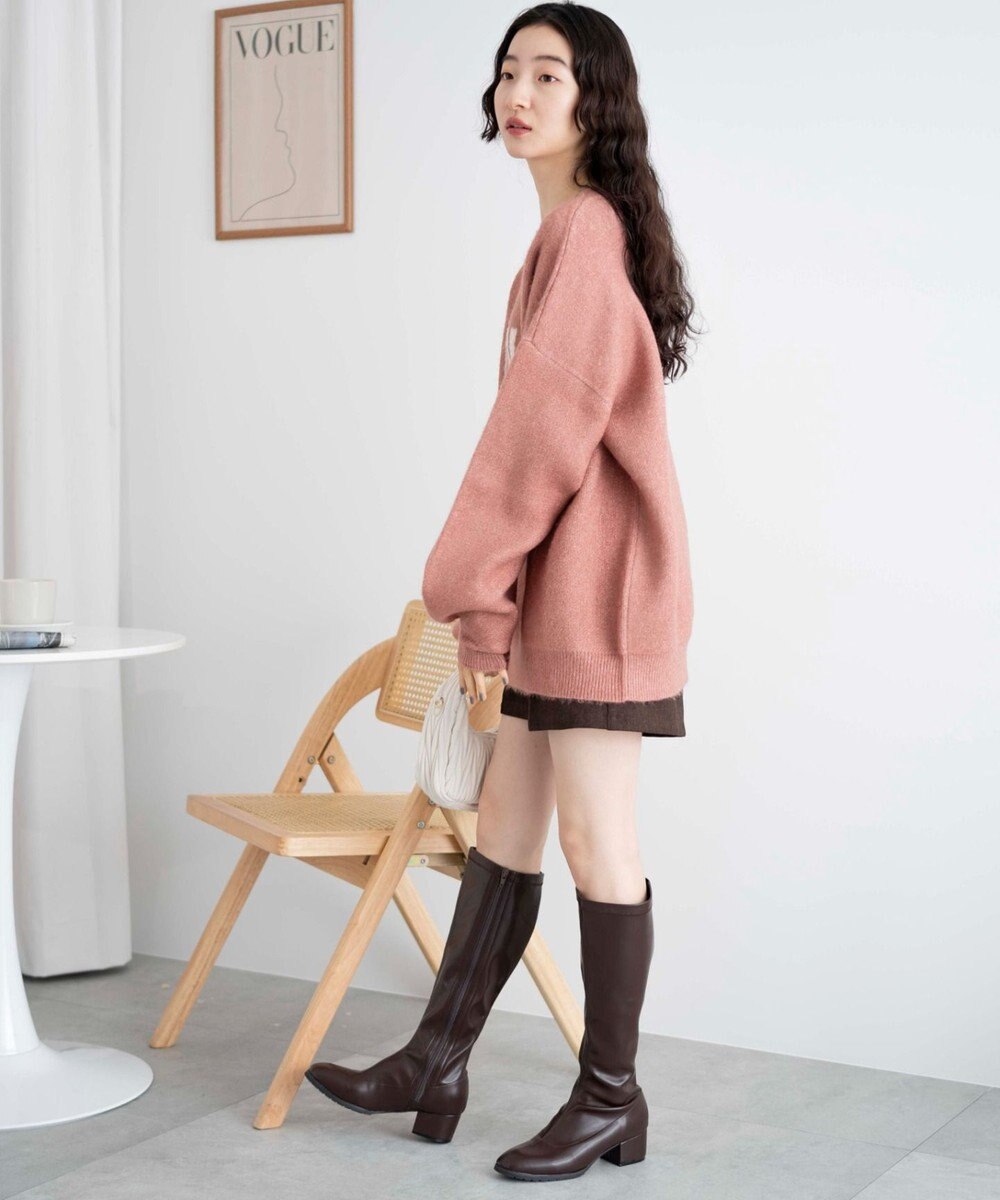 WEGO フラッフィーロゴジャガードニットプルオーバー 