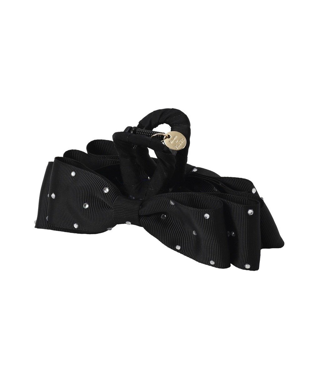 Maison de FLEUR ビジューグログランリボンバンスクリップ 