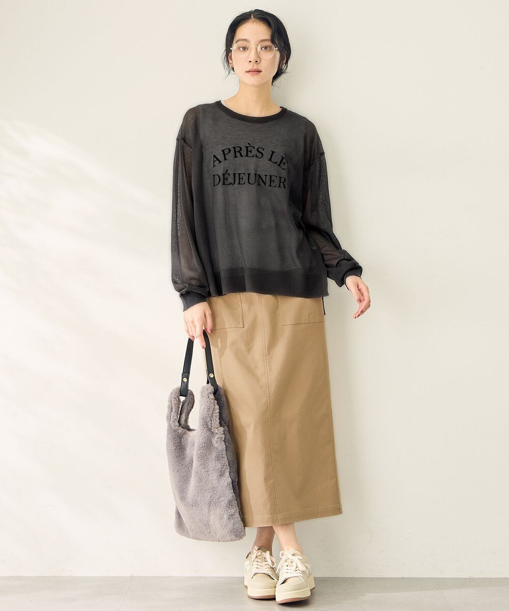 ANY L 【2SET】シアーロゴニット×タンクトップセット 