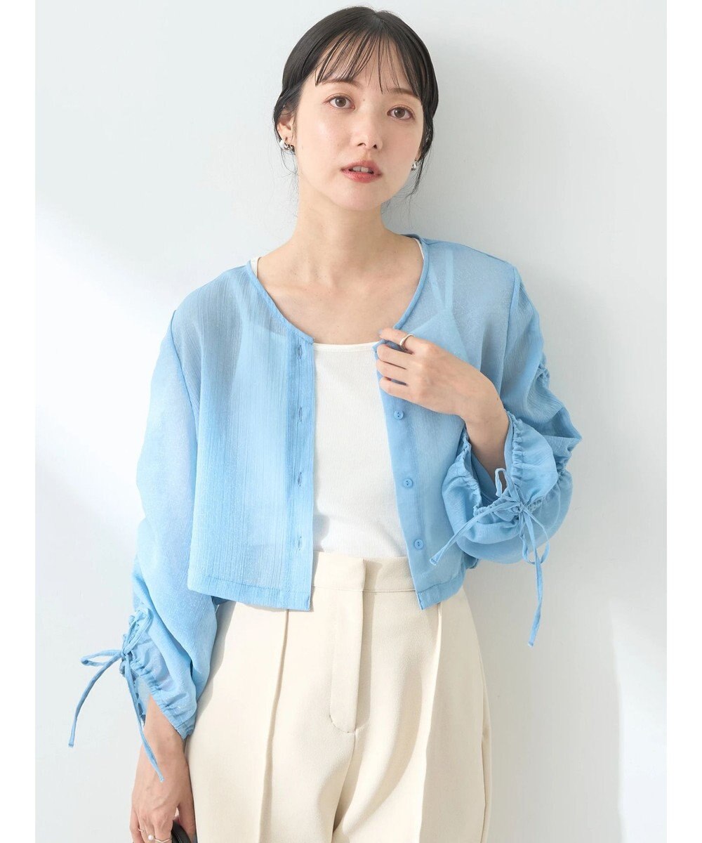 earth music&ecology キラキラシアーギャザーシャツ 