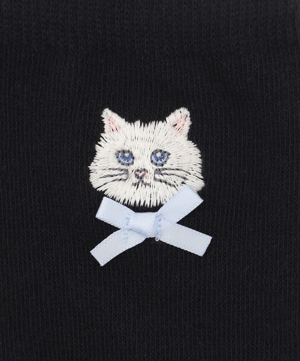 ANY KIDS ネコ刺繍　ハイソックス 