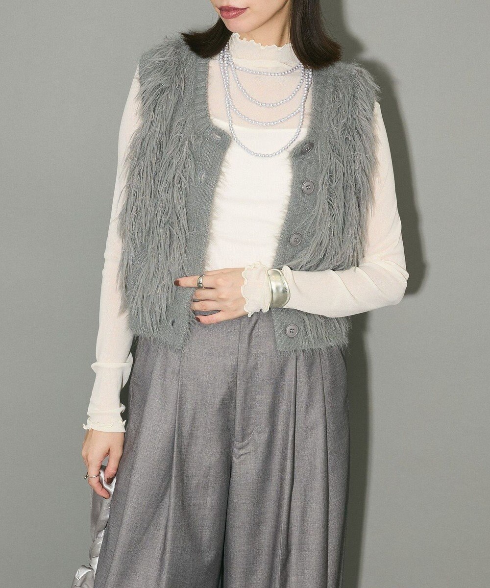 Green Parks フェザーニットベスト 