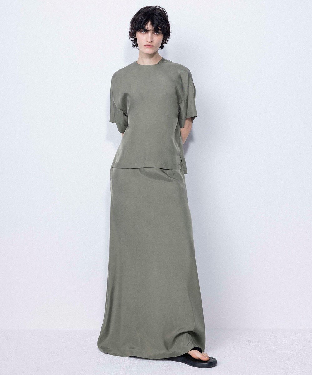 NAVE 【ReNAVE・セットアップ可/洗える/UVケア/接触冷感】フィブリルシャンブレー Tブラウス 