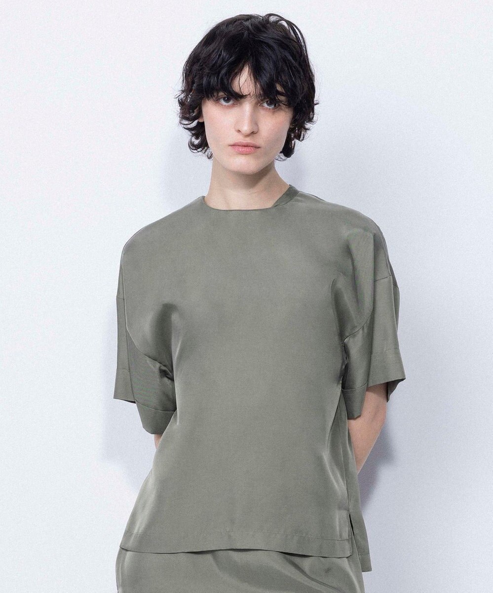 NAVE 【ReNAVE・セットアップ可/洗える/UVケア/接触冷感】フィブリルシャンブレー Tブラウス 