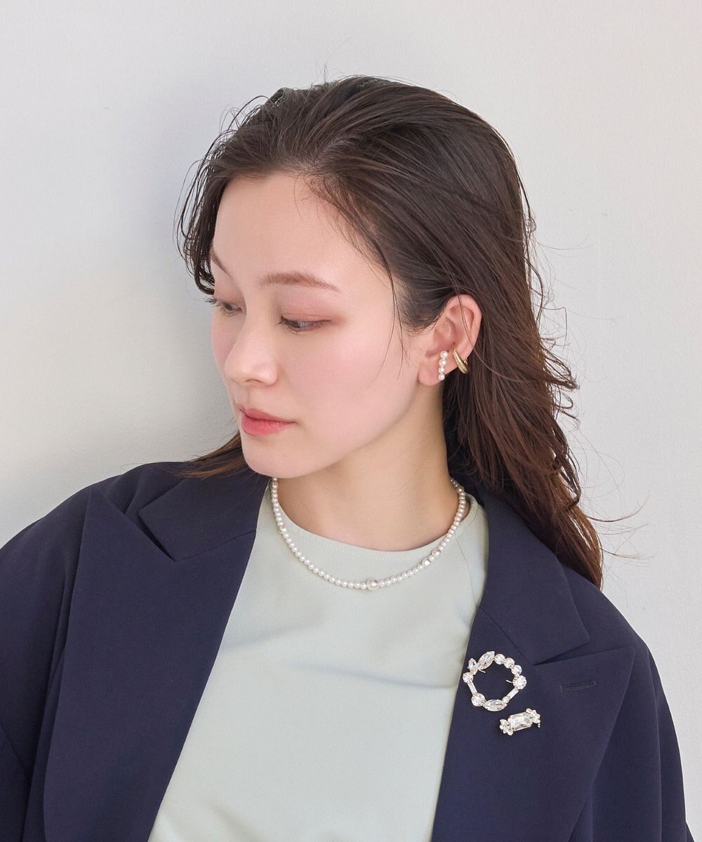 Phoebe 〈シリーズ累計販売10000点突破！〉≪雑誌掲載商品≫ドレッシングパールイヤーカフ　ゴールド 