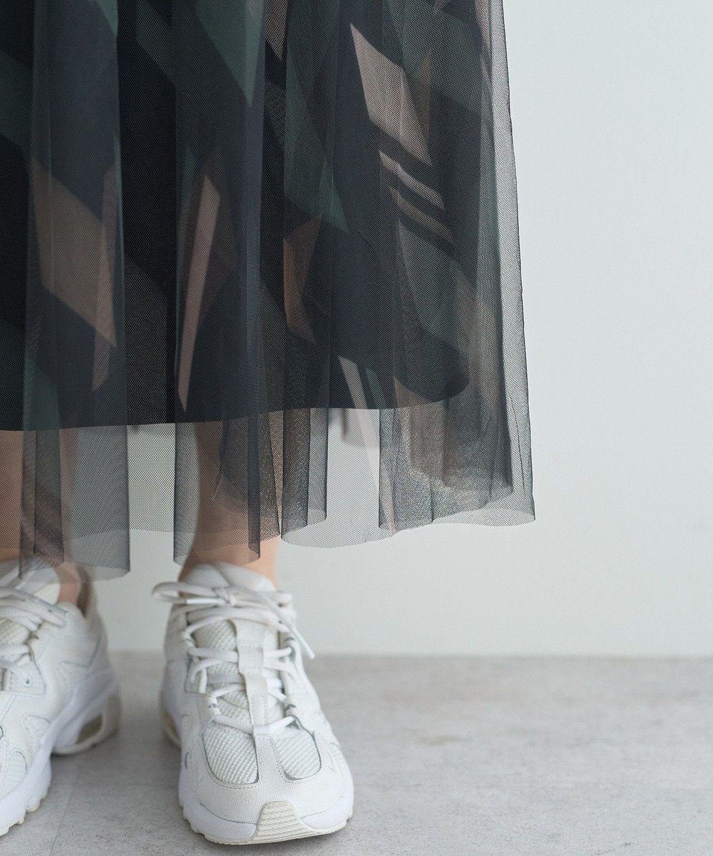 YECCA VECCA プリントチュールスカート 