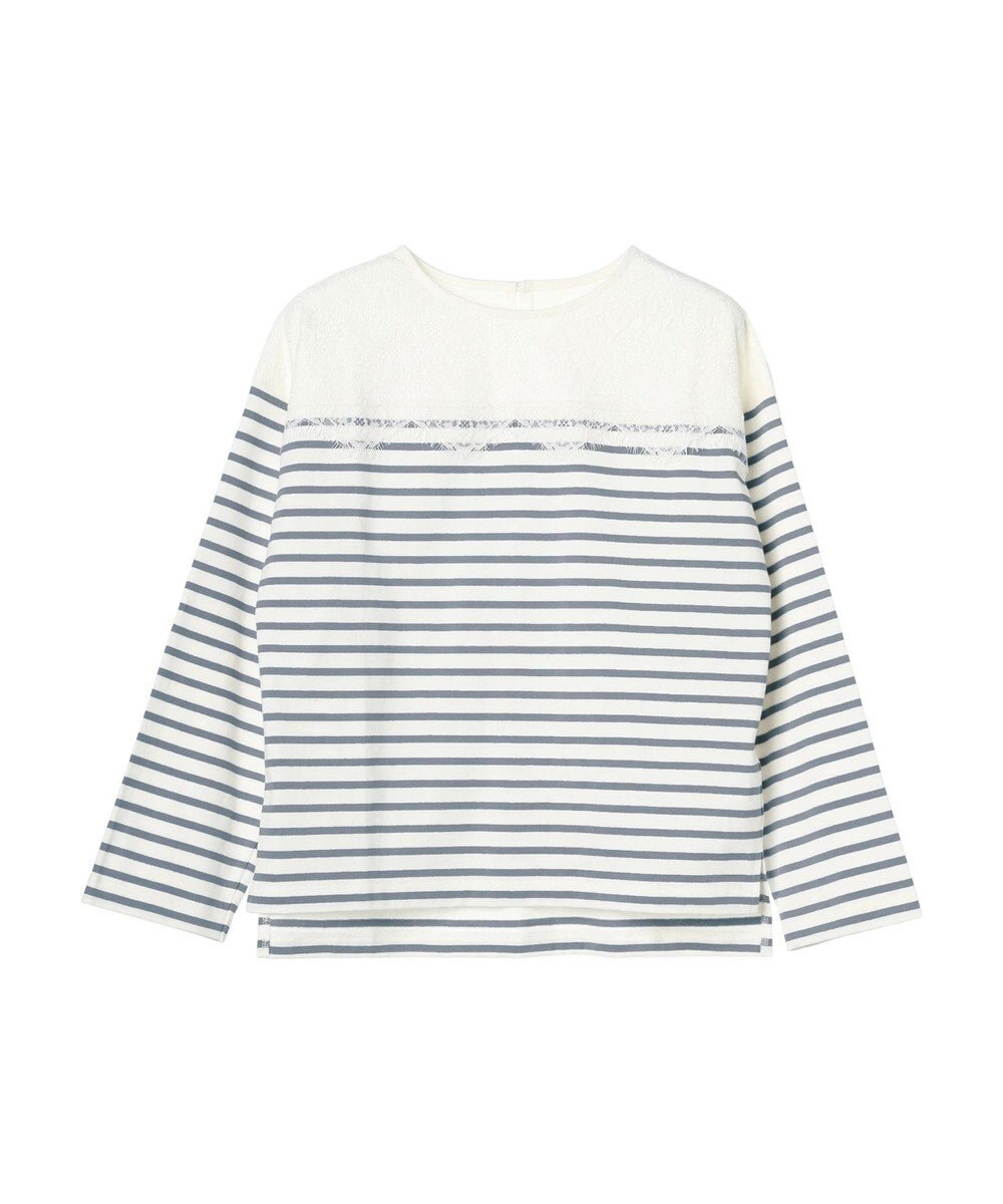 earth music&ecology レースボーダーカットソープルオーバー 