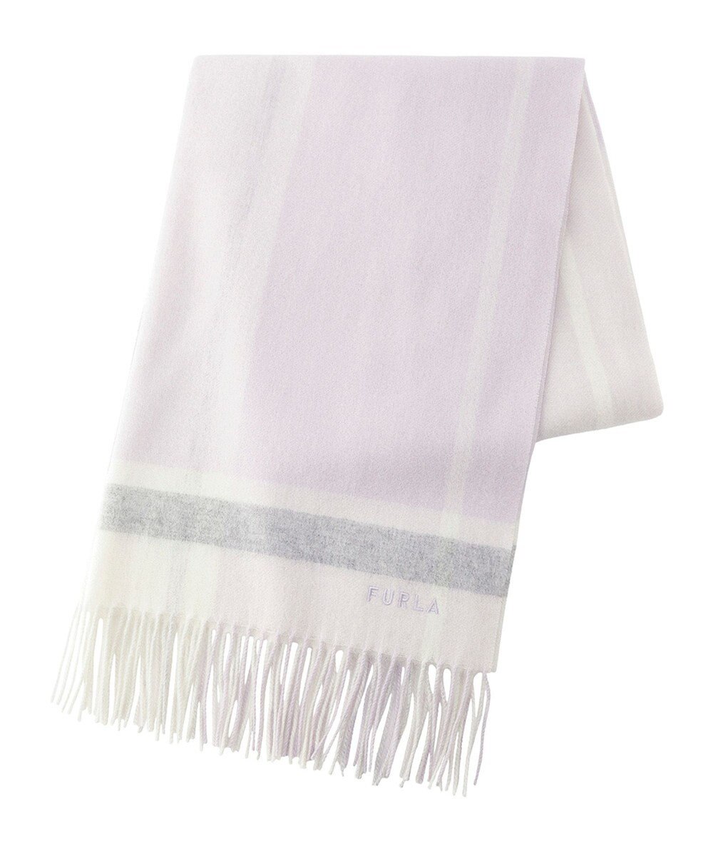 MOONBAT FURLA ウール超大判ブロックチェックラメストール/幅70cm 