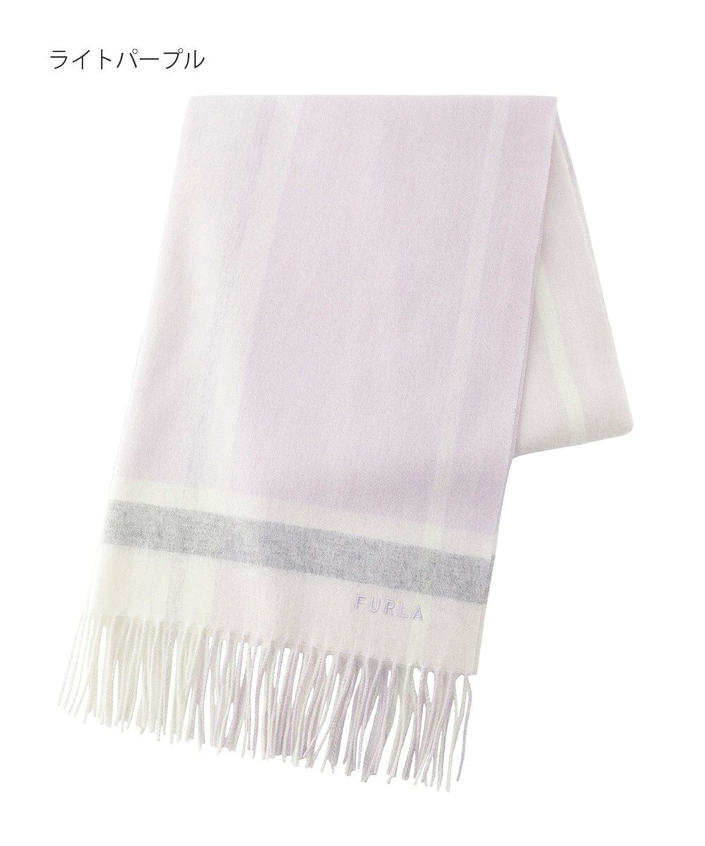 MOONBAT FURLA ウール超大判ブロックチェックラメストール/幅70cm 