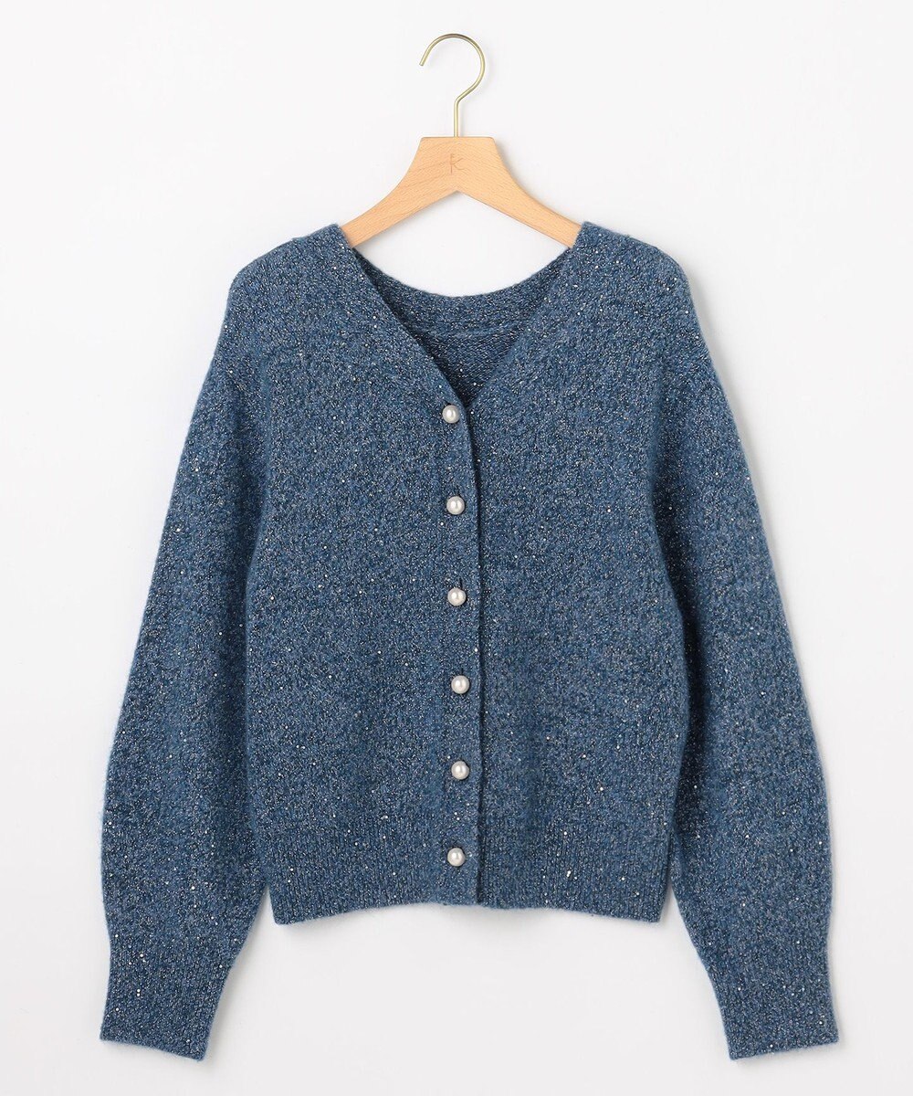 組曲 【加藤ローサさん着用 / 前後着用可】スパンコールヤーン カーディガン 