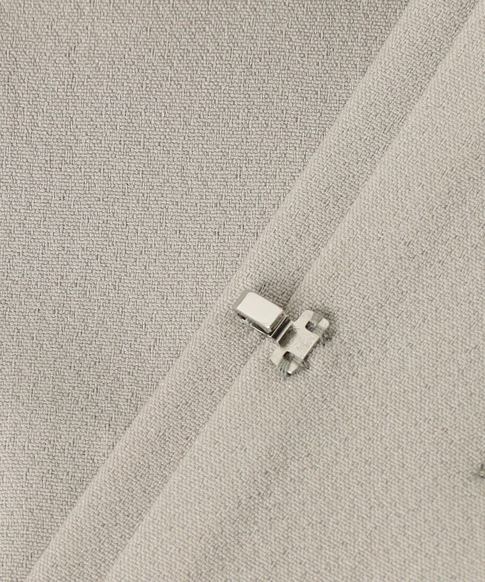 自由区 L 【洗える】ライトダブルクロス ノーカラージャケット 